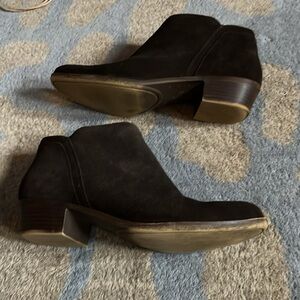 Espresso suede Luck Brand ankle boots.